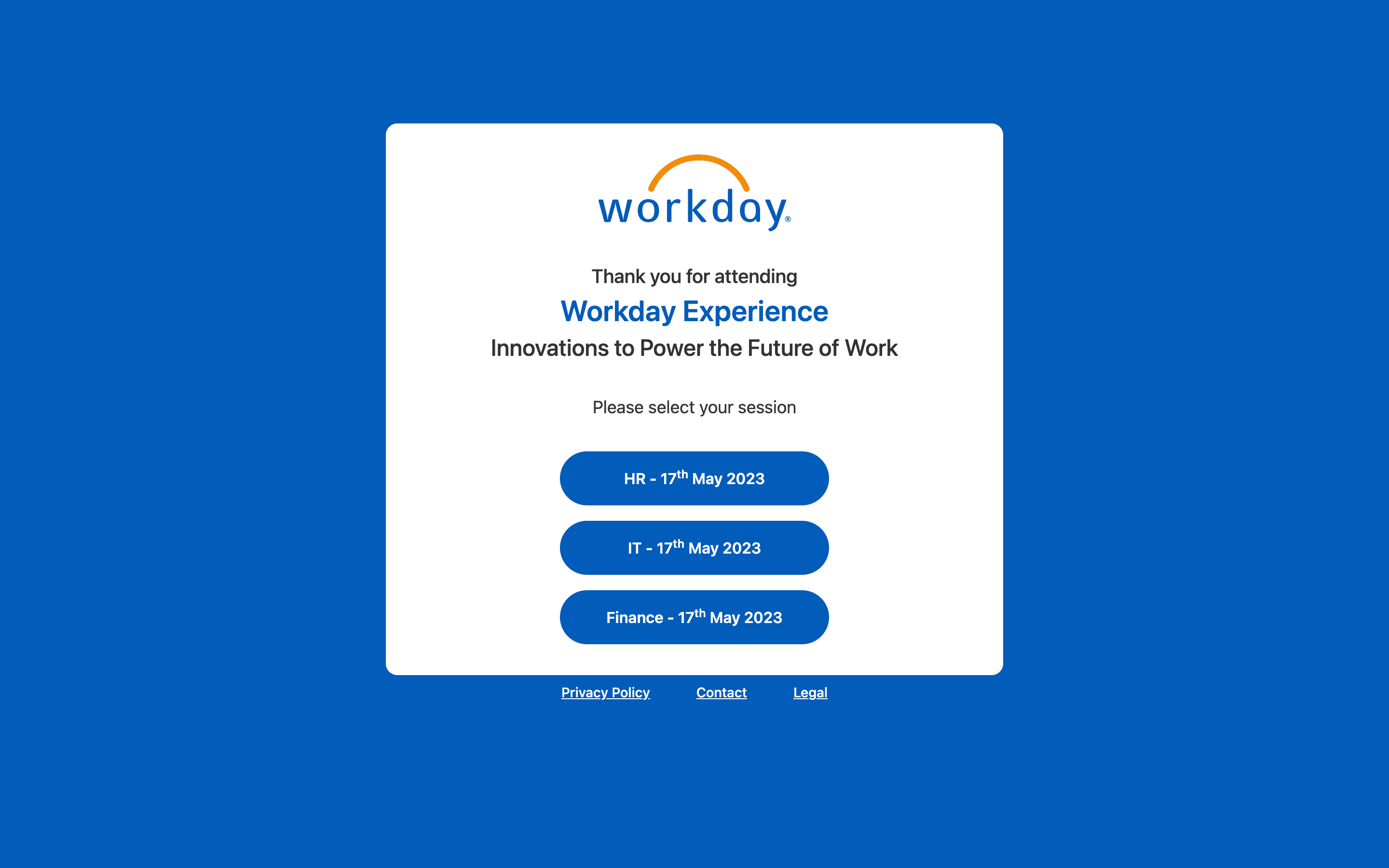 Workday Experience Survey Sessions